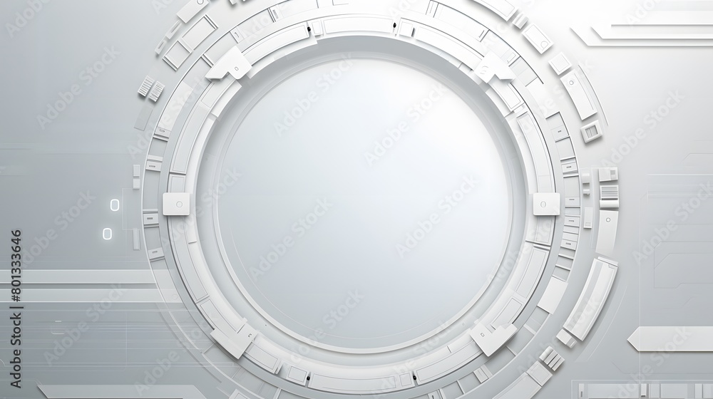 Poster grey white abstract technology background with various technology elements hi-tech communication con