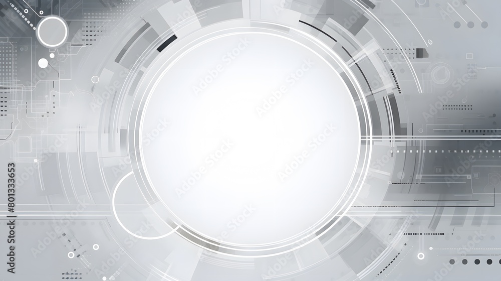 Poster grey white abstract technology background with various technology elements hi-tech communication con