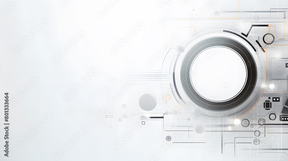 Poster grey white abstract technology background with various technology elements hi-tech communication con