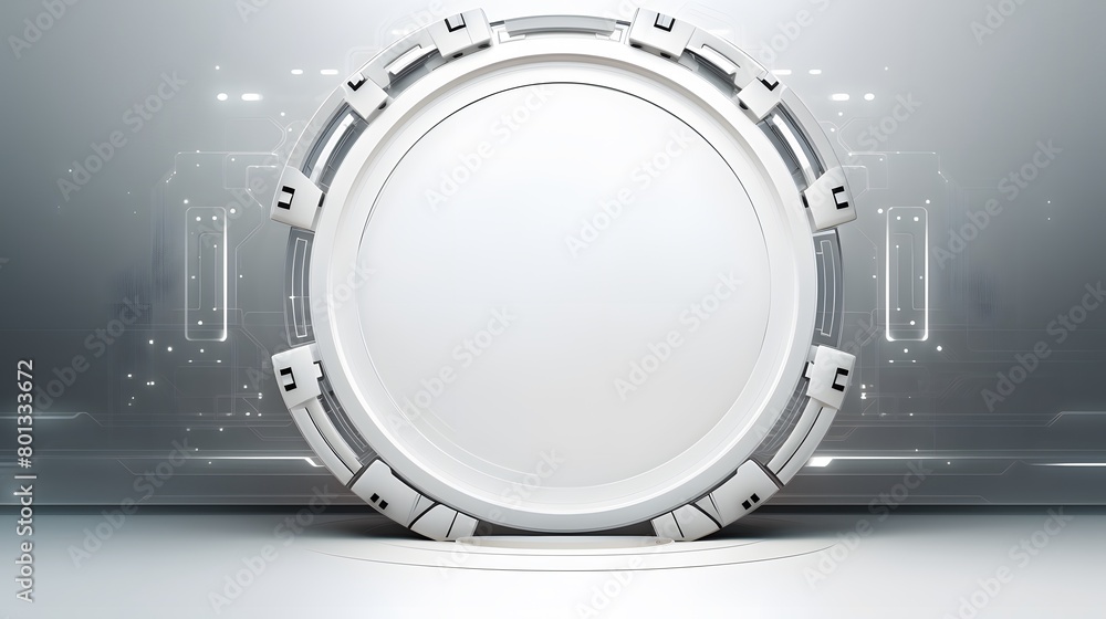 Poster grey white abstract technology background with various technology elements hi-tech communication con