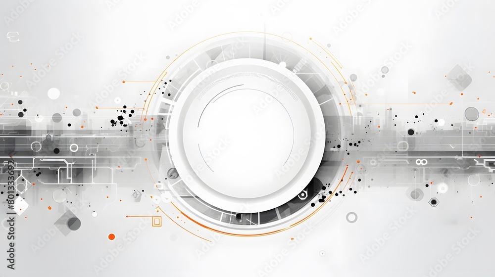 Poster grey white abstract technology background with various technology elements hi-tech communication con