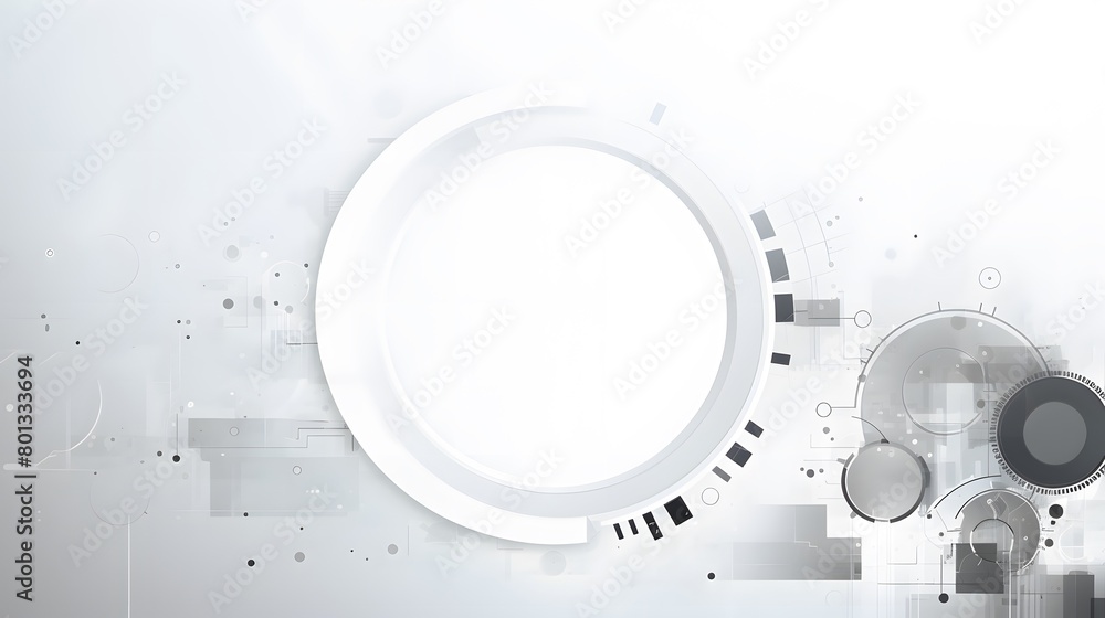 Poster grey white abstract technology background with various technology elements hi-tech communication con