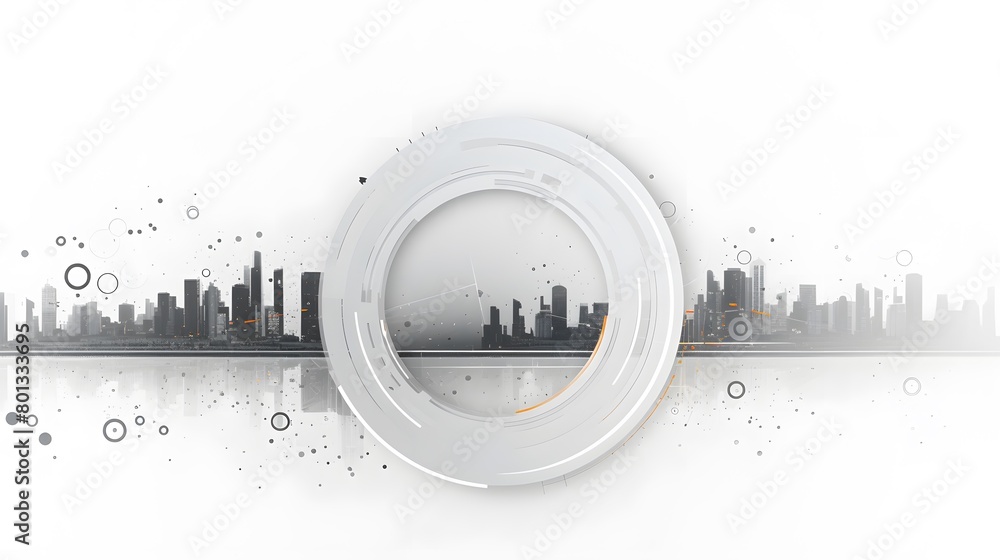 Poster grey white abstract technology background with various technology elements hi-tech communication con