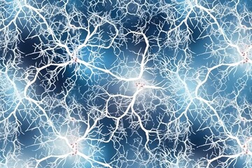 Neurons - Microscopic  with Lightning Bolts - Close-Up