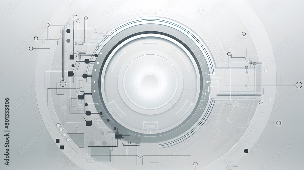 Poster grey white abstract technology background with various technology elements hi-tech communication con