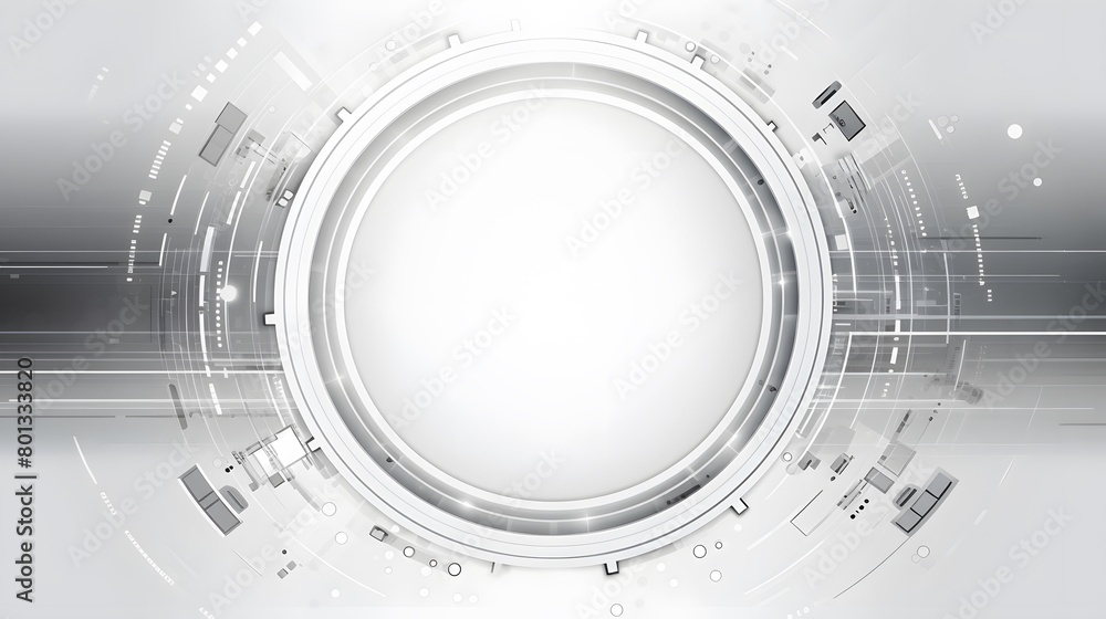 Poster grey white abstract technology background with various technology elements hi-tech communication con