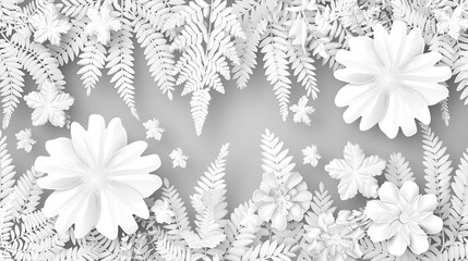 Elegant White Paper Cutout Floral 