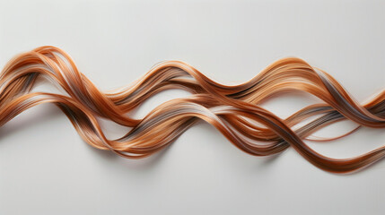 Photograph of three tape hair extensions displayed for a catalog, set against a white background. This realistic image highlights the quality and color variety of the extensions, suitable 