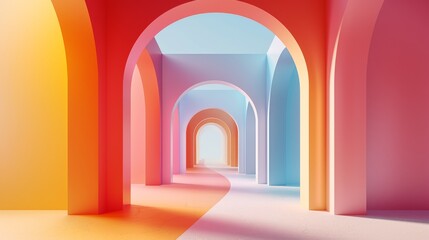 Fototapeta premium A colorful archway with a rainbow of colors