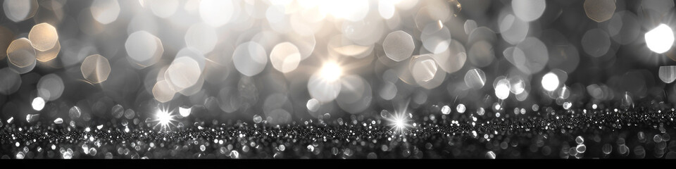 Pearl Gray Glitter Defocused Abstract Twinkly Lights Background, shimmering blurred lights with subtle pearl gray tones.