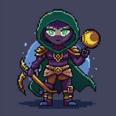 assassin moon princess spritesheet pixel art animation