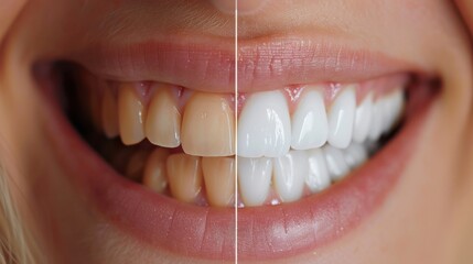 Before and After Comparison of Teeth Whitening Treatment. Generative ai