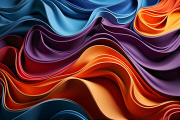 Colored waves layers,abstract background or wallpaper. Generative AI