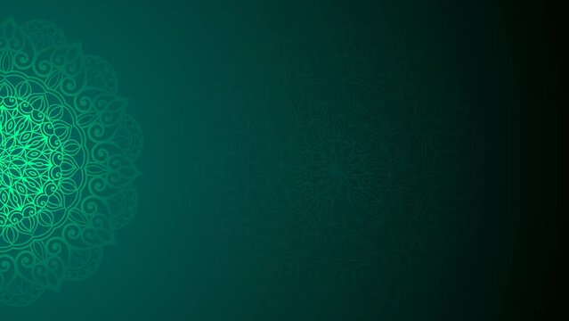 Luxury ornamental mandala design background ,Gold and blue paper mandala ornament background looping smoothly, arabic islamic style for any purpose. Abstract digital gold color mandala footage.