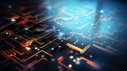 Abstract technology background, chip, microchip and circuit.