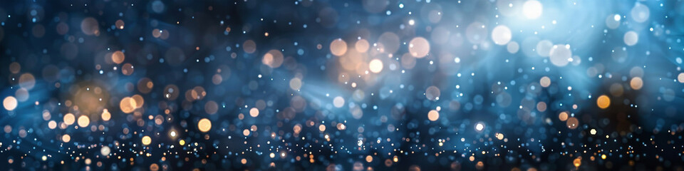 Soft Slate Blue Optical Bokeh Lights on Abstract Background, Sparkling Dust Effect, Ultra HD Camera Capture