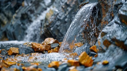 Raw Material Extraction: A real photo shot capturing the extraction of raw materials from natural sources, such as minerals or plants, in a sustainable and eco-friendly manner.