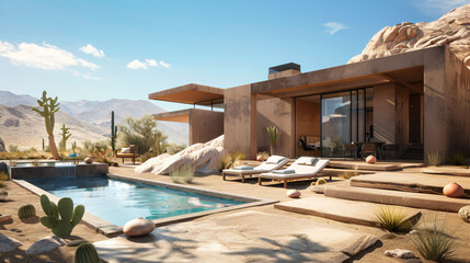 Obraz premium Desert Zen: Serene Retreat for Mindfulness and Desert Living