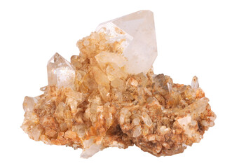 Beautiful quartz mineral gem stone gemstone isolated on white background. Mineralogy gems gemstones concept