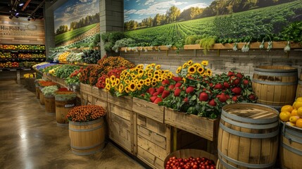 Retail Display: A real photo shot of agricultural chemical products displayed in retail stores or agricultural supply centers, attracting customers with appealing product presentations.