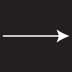 right white arrow illustration on a black background
