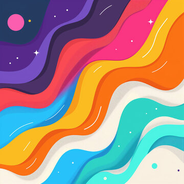 Flat Cute Design Abstract Modern Background
