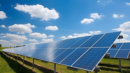 Harnessing solar power under a blue sky