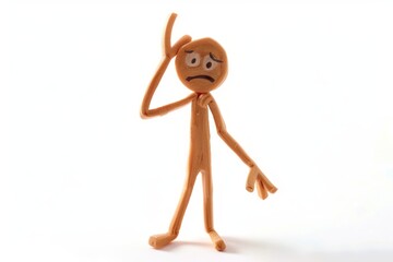Obraz premium Bewildered Charm: A Cartoon Boy's Perplexed Look, Infused with Endearing Curiosity.