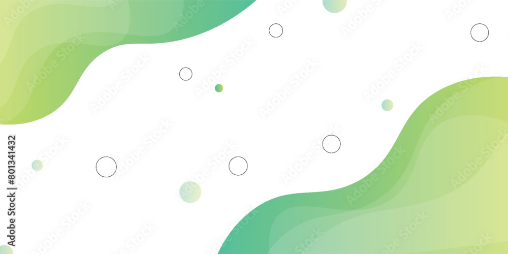 Poster template banner with green gradient color. design with liquid shape. modern.