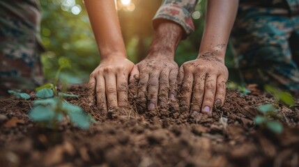 Couple Standing in the Dirt. Generative AI