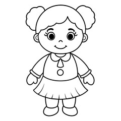 Baby doll coloring book vector art illustration (14)