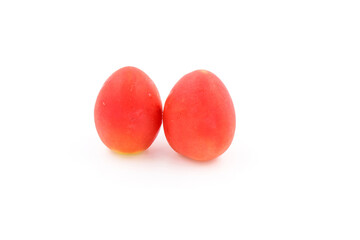 Tomatoes on a white background
