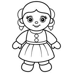 Baby doll coloring book vector art illustration (21)