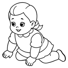Baby doll coloring book vector art illustration (20)
