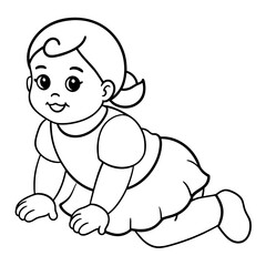 Baby doll coloring book vector art illustration (22)