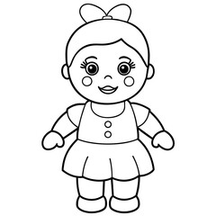 Baby doll coloring book vector art illustration (25)