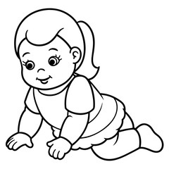 Baby doll coloring book vector art illustration (19)