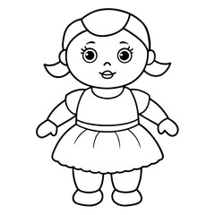 Baby doll coloring book vector art illustration (26)