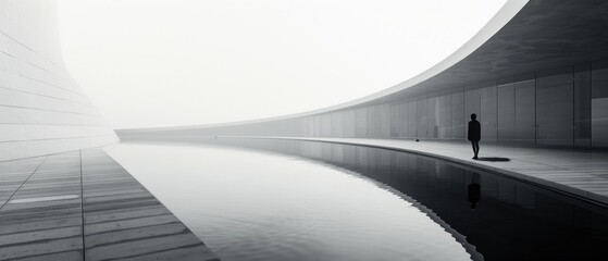 A sleek black-and-white minimalist travel itinerary template, exuding professionalism.