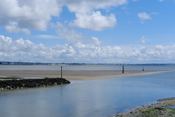 The bay of la Baule, le Pouliguen at low tide. Le pouliguen, France - April 29, 2024