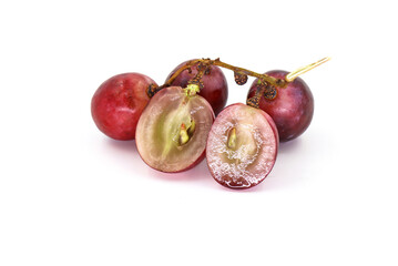 fresh red grape isolated on white background