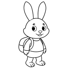 cute bunny coloring book vector (3)