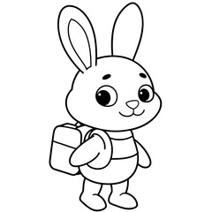 cute bunny coloring book vector (8)