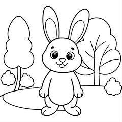 cute bunny coloring book vector (6)