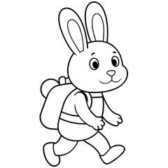 cute bunny coloring book vector (10)