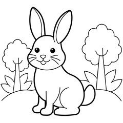 cute bunny coloring book vector (9)