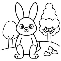 cute bunny coloring book vector (15)