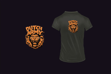 Tiger t-shirt design. AI