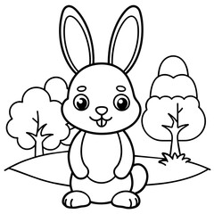 cute bunny coloring book vector (19)