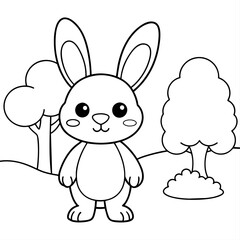 cute bunny coloring book vector (24)